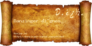 Danzinger Ágnes névjegykártya